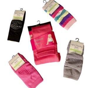 INFANT GIRLS ANTI-SLIP CRAWLING LEG & ARM PROTECTORS and PINK LEGGINGS